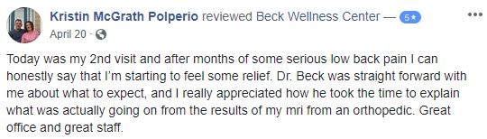 Beck Wellness Center in Toms River NJ Patient Testimonial